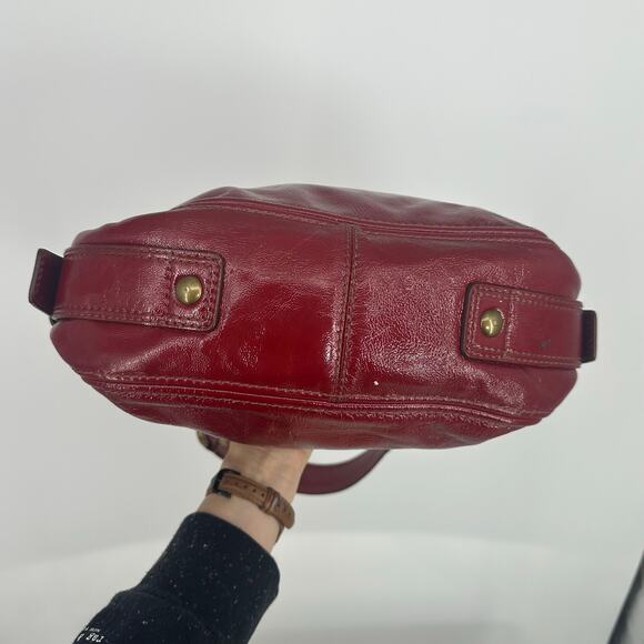 Y2K Coach Shoulder Handbag Zoe Red Patent Leather Authentic E0873-12735 - Picture 8 of 14